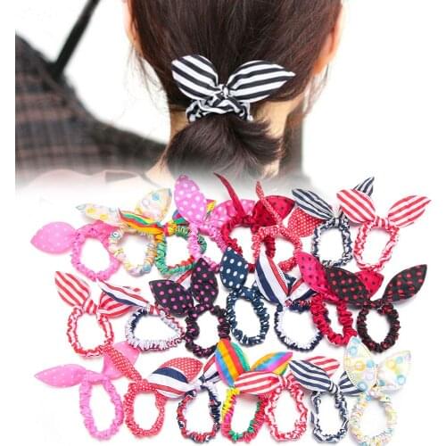 10/20/30Pcs 10/20/30Pcs Hair Accessories Ponytail Holder for Women Girls Polka Dot Rabbit Ears Hair Rope Hair Tie Bands