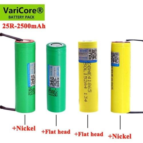 2021 VariCore New INR18650-25R HE4 VCT5A 2500mAh battery 3.6V discharge 20A, dedicated batteries + DIY Nickel