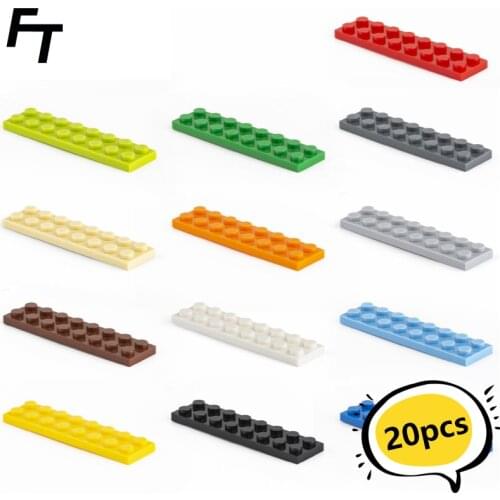 20pcs Bulk Small Particle 3034 MOC Building Block 2x8 Low Brick Flat Accessories Building Block Castle Toys