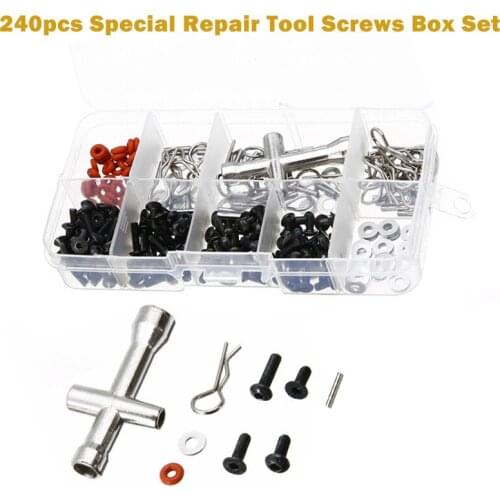 240Pcs Special Repair Tool Screws Box Set for 1/10 HSP RC Car DIY