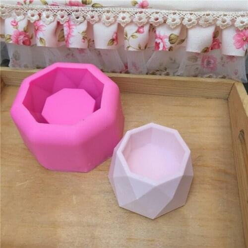 3D Succulent Pot Plant Mold Drill Face Cement Pot Table Silicone Mold Aromatherapy Plaster Candlestick Production Tool