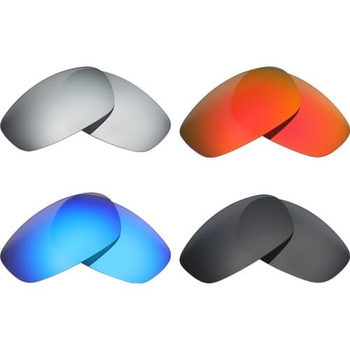 4 Pairs Mryok POLARIZED Replacement Lenses for Oakley Split Jacket Sunglasses Stealth Black & Ice Blue & Fire Red & Silver