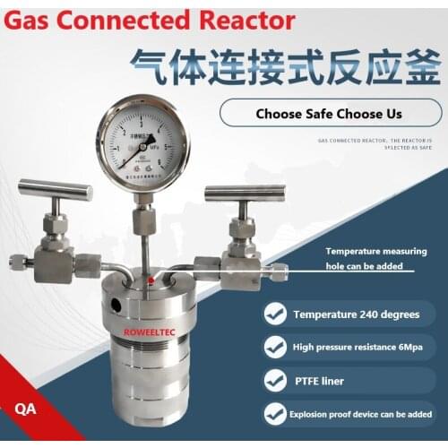 500ml Hydrothermal synthesis Autoclave Reactor vessel + inlet outlet gauge 6Mpa ATT