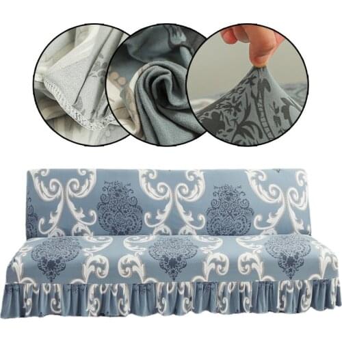Flamingo All Inclusive Armless Sofa Cover Stretch Elastic with Skirt Edge for Folding Sofa Bed Cover Sofa Covers for Living Room