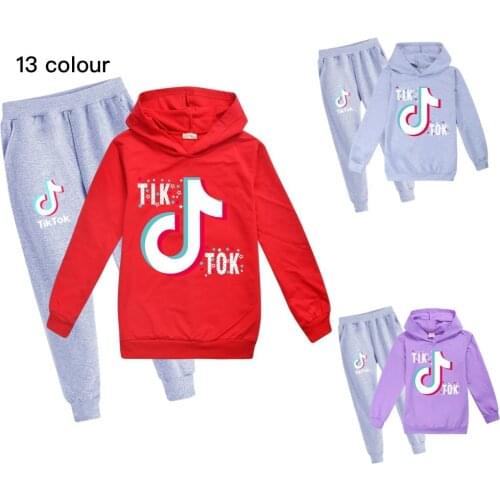 TIK TOK Spring New Game Hoodie Suit Cotton Kids Hoodie And Pant Two-piece Children Clothing Set 4-14 Years Girl Boys Clothes