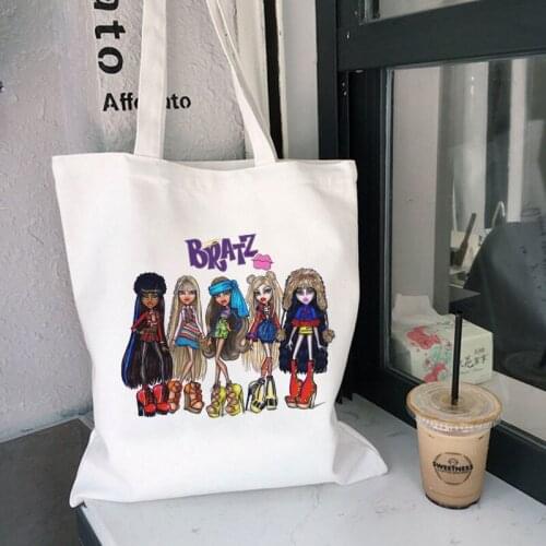 Korea Ulzzang Women Bag Bratz Y2k Punk Funny Sweet Girl Cartoon Shopper Tote Casual Large Capacity Harajuku Female Shoulder Bags