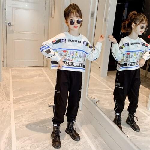 High Quality Childrens Clothes Set Baby Girls Tops+ Pants 2pcs/Set Kids Spring Summer Costume Toddler Teenage Girl Clothing