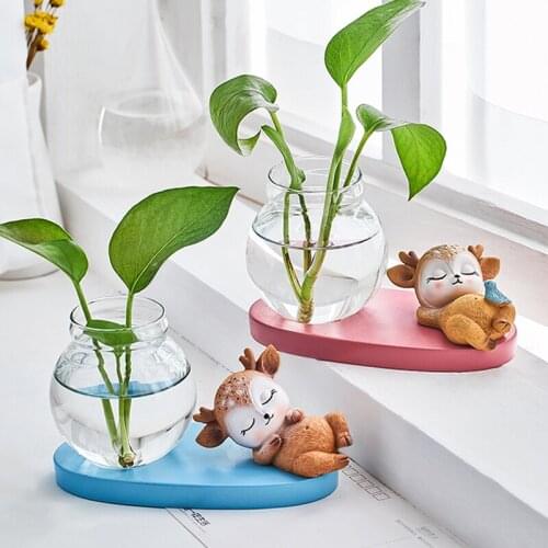 Nordic Creative Hydroponics Living Room Fawn Office Desktop Decor Decoration Wedding Gift garden decoration accessories CL71701
