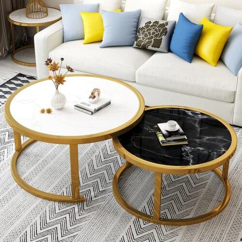 Living Room Table Nordic Round Marbling Tables Shelf Tea Coffee Tables Mesa Auxiliar Dining Small Desk