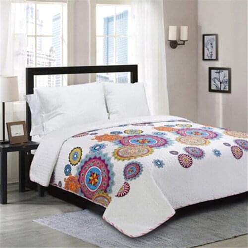 Summer Quilt / Comforter Floral Print Quilted Bedspread Blanket Duvet Quilt Plaid Patchwork Bed Cover for Adults (NO Pillowcase)