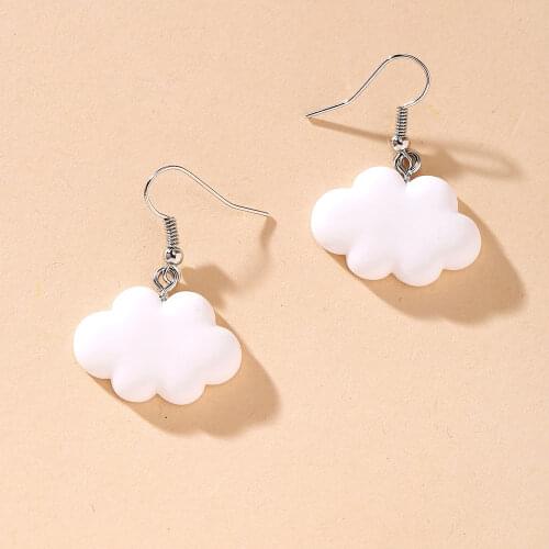 Cute White Cloud Stud Earrings Delicate Clouds for Women Girls Ear Jewelry Gift Wholesale Gifts 2021 Trend Sweet Korean Earring