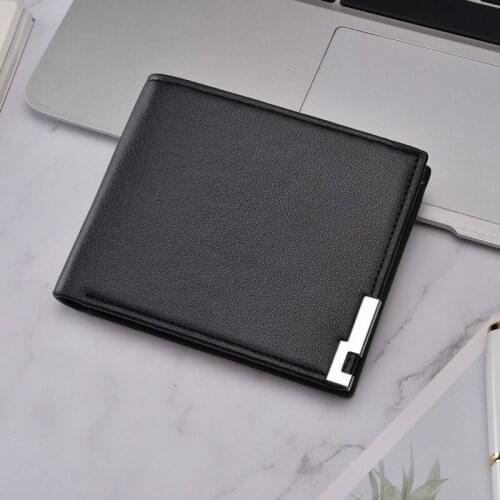 Nwe Fashion Men Short Wallet Horizontal Zipper Coin Purse Business Male Designer Small Wallet Leather Purse Money Bag