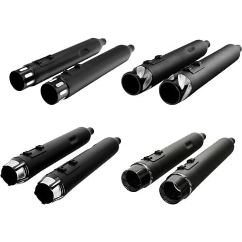 Motorcycle 4" Megaphone Slip-On Dual Exhaust Mufflers Pipes For Harley Touring Street Road Glide 1995-2016