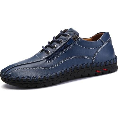 Men shoes leather summer sneakers male shoes adult casual lows mens footwear Flats Walking Wide head shoes plus size 38-50