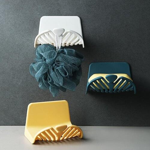 Bathroom Soap Dishes Drain Wall Mounted Self Adhesive Soap Holder No Drilling Soap Holder Rack Storage Box Bathroom Soap Holder