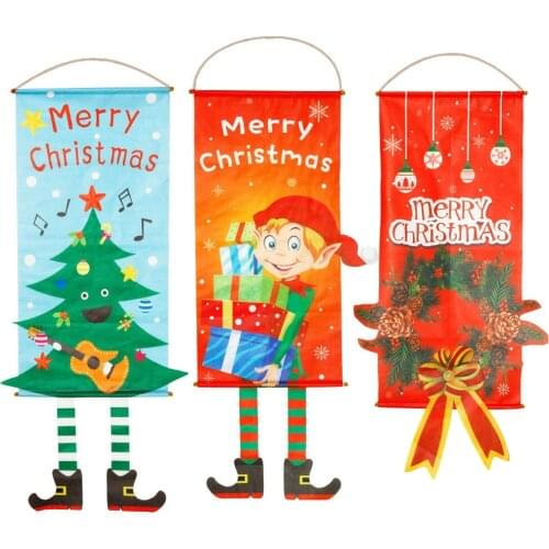 New Christmas Decorations Fabric Hanging Leg Creative Hanging Flag Window Pendant Wall Atmosphere Hang Cloth