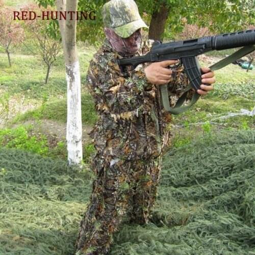 Hunting Camouflage Ghillie Suit 3D Camo Lightweight Hooded Clothing Jungle Military Training Uniform for Sniper Pubg Cs Games