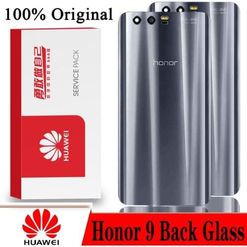 Original Back Cover for HUAWEI Honor 9 Tempered Glass Spare Parts Back Battery Door Housing with Camera Frame Repair Parts