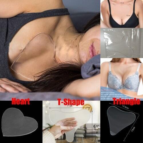 Women Female Ladies Anti-Wrinkle Chest Transparent Silicone Reusable Pads