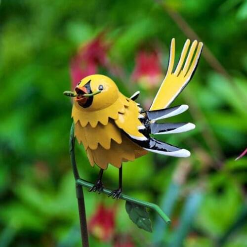 Happy Bird Garden Branch Plug-in Decoration Home Decoration Bird Ornament