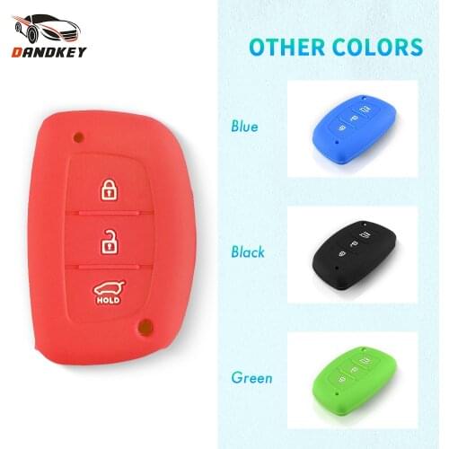 Dandkey Silicone Car Key Remote Cover Case Bag For Hyundai IX25 IX35 MISTRA 3 Buttons Smart Key Without Logo