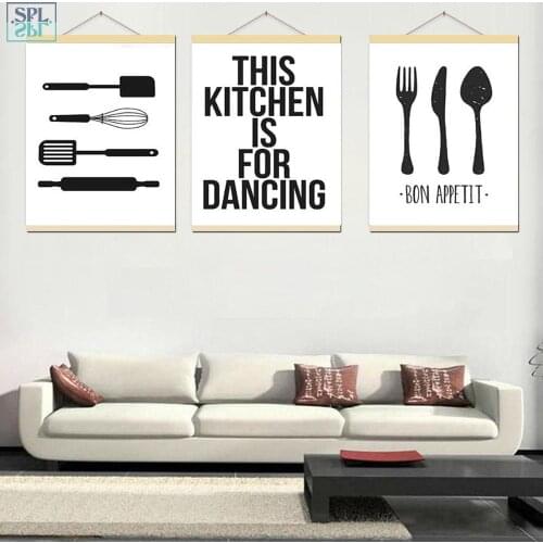 SPLSPL Nordic Ornamentation Minimalist Style Kitchen Dining Room Decoration Picture Canvas Art Print Poster Painting Framed