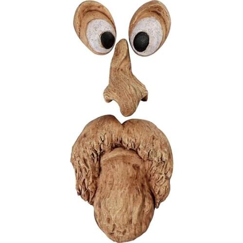 Old Man Tree Face Decoration, Bark Grimace Feature Decoration, Creative Props Garden Art Decoration