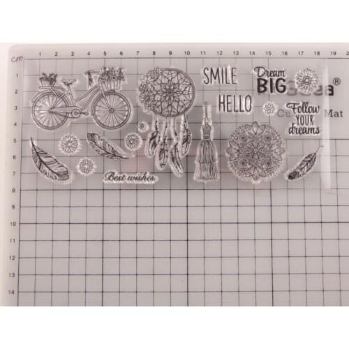 Reunion Bicycle Feather Scrapbooking Card Album Paper Craft Rubber Roller Transparent Silicon Clear Stamp