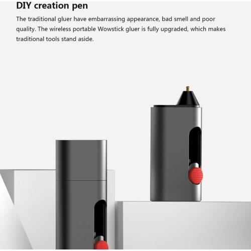 Wowstick Cordless Electric Hot Melt Glue Pen Gluer 2000mAh Type-C Rechargeable DIY Art Craft Glue Pen W/ 20pcs Glue Sticks
