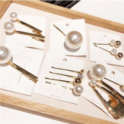 Korea Fashion pearls Hair Clip Barrettes for Women Girls Pearl Flowers spring clips Hairpins Hair Accessories