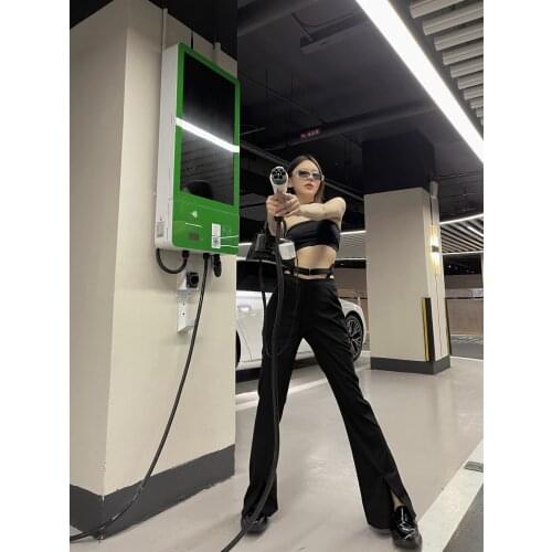 Spring Summer 2021SS Sexy Women High Waist Black Slim Long Trouse Ladies New Pants Gdnz 5.18