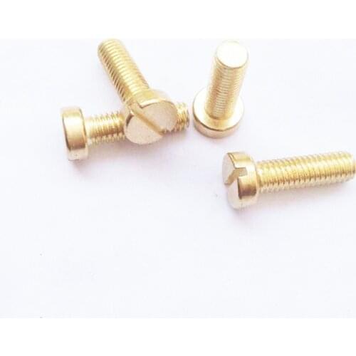 100PCS/LOT M1.2/M1.6/M2/M2.5/M3 H70 Brass Slotted flat head screw Copper electronic machine screws hardware accessories
