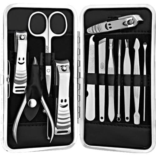 12 Pieces/Set Pedicure Nipper Cutter Nail Clipper Stainless Personal Manicure & Pedicure Set Travel Kit