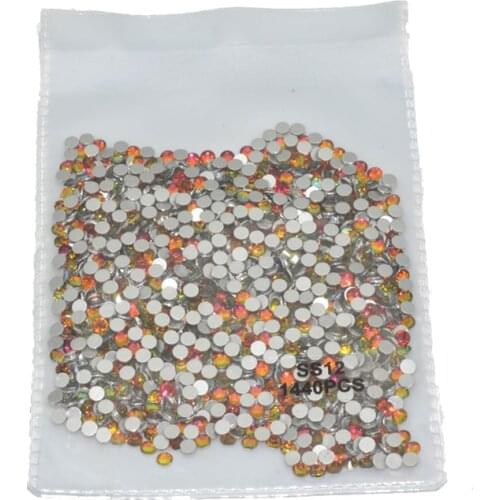 1440 Pieces Per Bag SS3 - SS16 Hot Selling Glass Colorful Diamond Non Hot Fix Flatback Nail Art Rhinestones For DIY Decoration