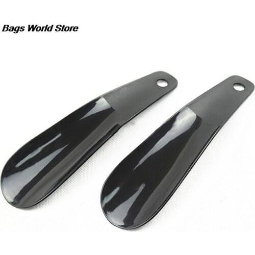 2pcs Lifter Flexible Sturdy Slip Shoe Horns 16cm Black Plastick Professional Shoe Horn Spoon Shape Shoehorn Shoe Accessories