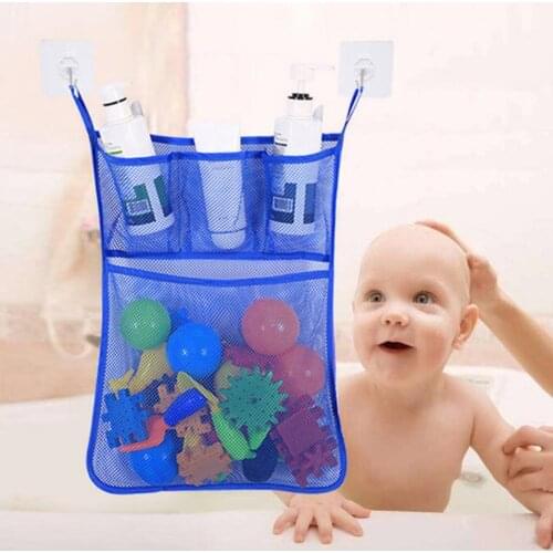 2Pcs Bathroom Breathable Quick Dry Hanging Mesh Storage Bag Baby Kids Bathing Toy Organizer Net Pouch Supplies
