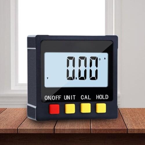 360 Degree Mini Magnetic Digital Protractor with ABS Plastic Housing Button Cell