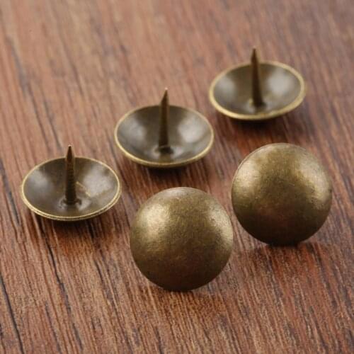 50pcs/lot Antique Bronze Nails 16*13mm Upholstery Tacks Jewelry Gift Wine Wood Case Box Sofa Decor Stud Pushpins Doornail Iron