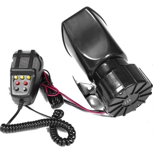 7-Sound Loud Car Warning AlarmPolice Fire Siren Air Bugle PA Speaker 12V 60W Siren Air Horn Megaphone Car Horn Sound Amplifier