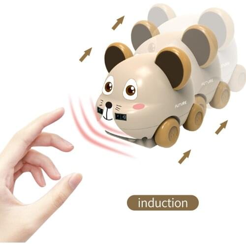 ABS Cartoon Animal Car Hand Induction RC Remote Control Car Music Following Avoidance Induction Car for Xmas Christmas Gifts