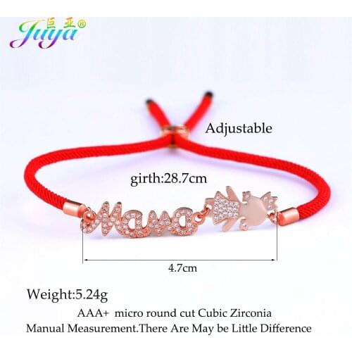 Ali Moda 100% Handmade Women Charm Bracelets Gold//Rose Gold Mama Crown Girl Daughter With Adjustable Rope Chain Bracelets