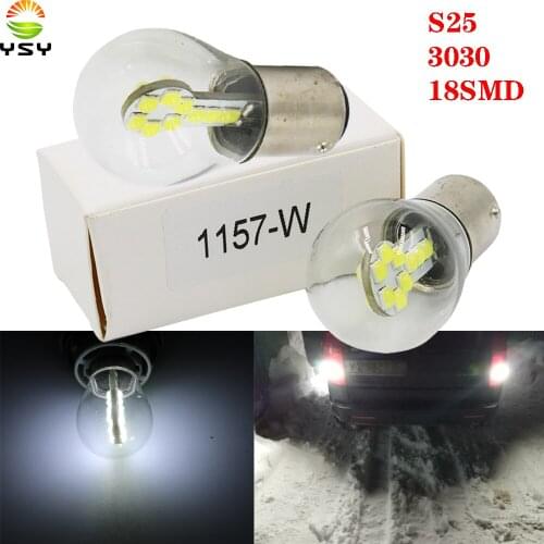 YSY 50X NEW S25 1156 BA15S P21W 1157 BAY15D 3030 18smd CAR LED Filament Light Glass Bulbs Turn Signal Tail Parking Reverse Lamp