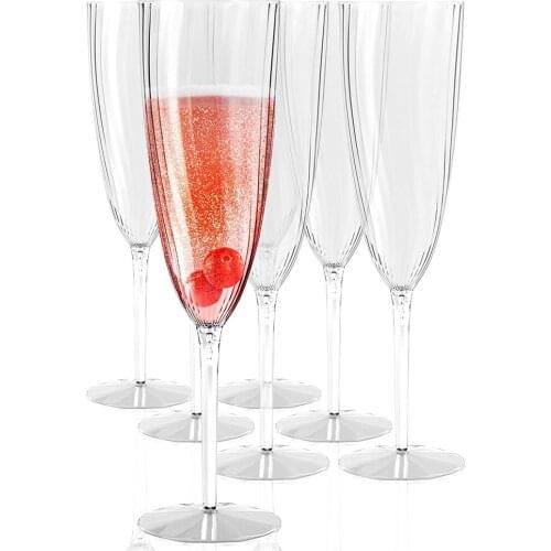 Champagne Wine Glass Cocktail Glass Plastic Transparent Goblet Tableware Siamese Cup Party Supplies Disposable Cup
