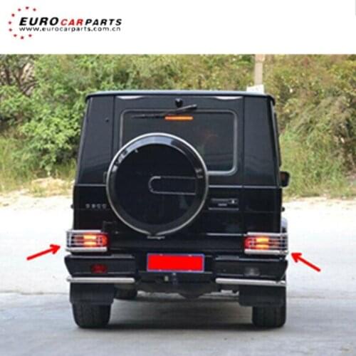 G glass w463 tail lights covers fit for W463 all style fit for G-class W463 G500 G55 G63 stainless steel rear light lamp cover