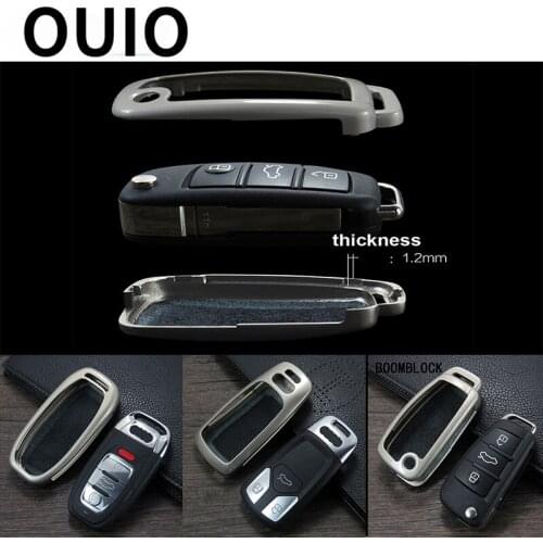 For Audi A6 C6 C7 A4 B6 B7 B8 B9 A3 8V 8p 8L A1 A2 Q5 Q7 Q3 A7 S5 S6 Accessories Zinc Alloy Car Key Case Shell Protection Cover