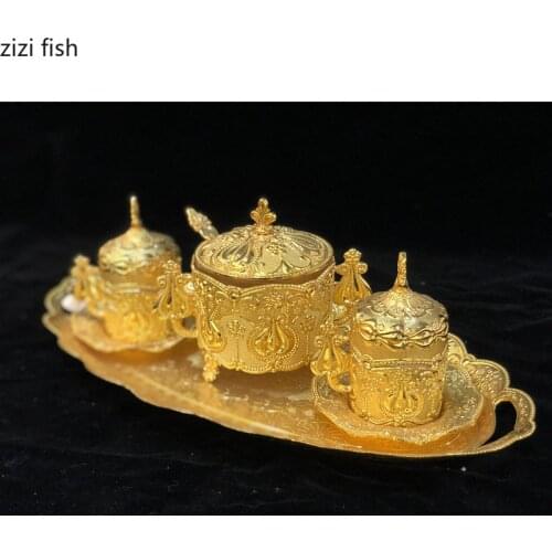 European Court Coffee Tea Set Fruit Tray Personalized Wedding Supplies Cake Tray Candy Tray Engraved Gift Set Bridesmaid Gift