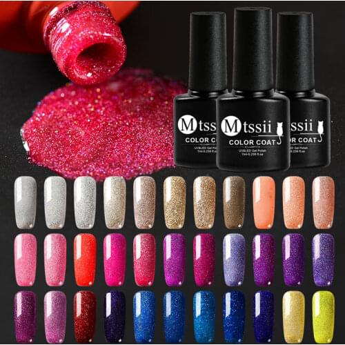 Mtssii Nail Gel Polish 7ml Multi-color Manicure Glitter Sequins Shining Soak Off UV Gel Nail Art Gel Lacquer Nails Varnish Decor