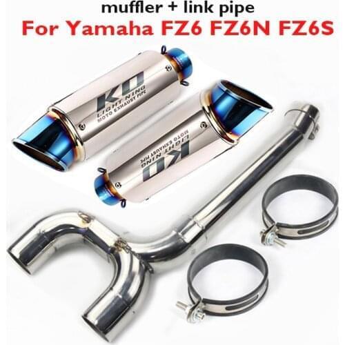 Slip on Motorcycle Exhaust Pipe Muffler Escape Tip Silencer Middle Connection Pipe for Yamaha FZ6 FZ6N FZ6S