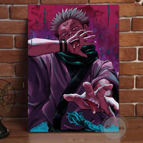 Canvas Anime Sukuna Jujutsu Kaisen Pictures Home Decoration Paintings Poster HD Prints Wall Art Modular Living Room