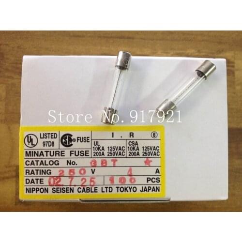 [ZOB] Imported Japanese JET GBT 6X30 4A 250V FUSE original explosion-proof glass --200pcs/lot